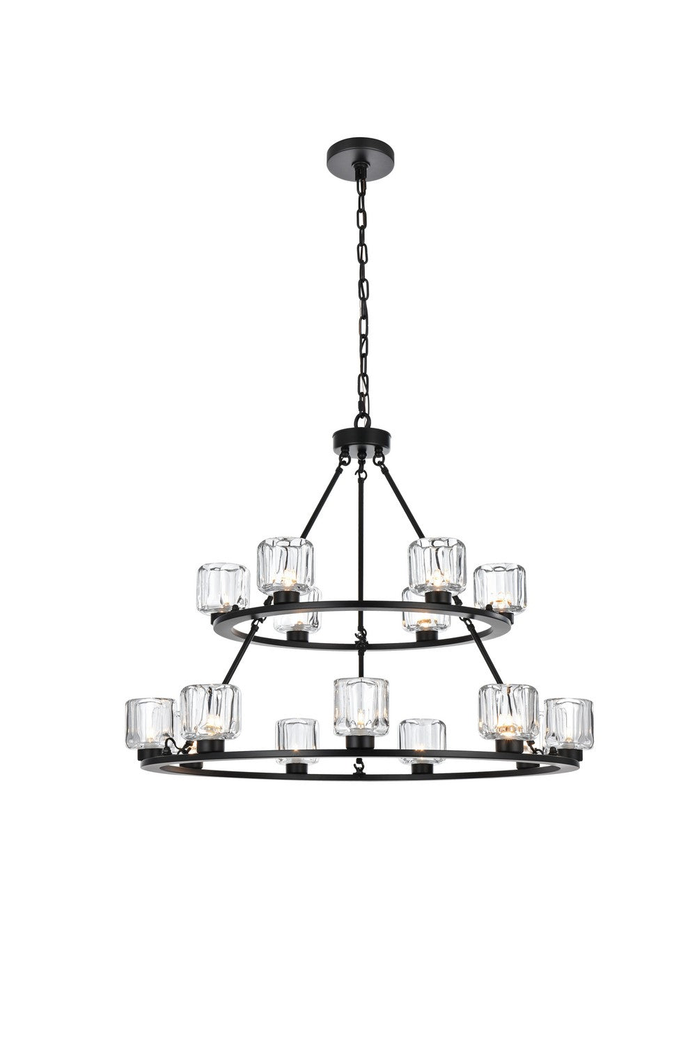 Elegant Lighting - 5100L236BK - 15 Light Chandelier - Cadence - Black and Clear