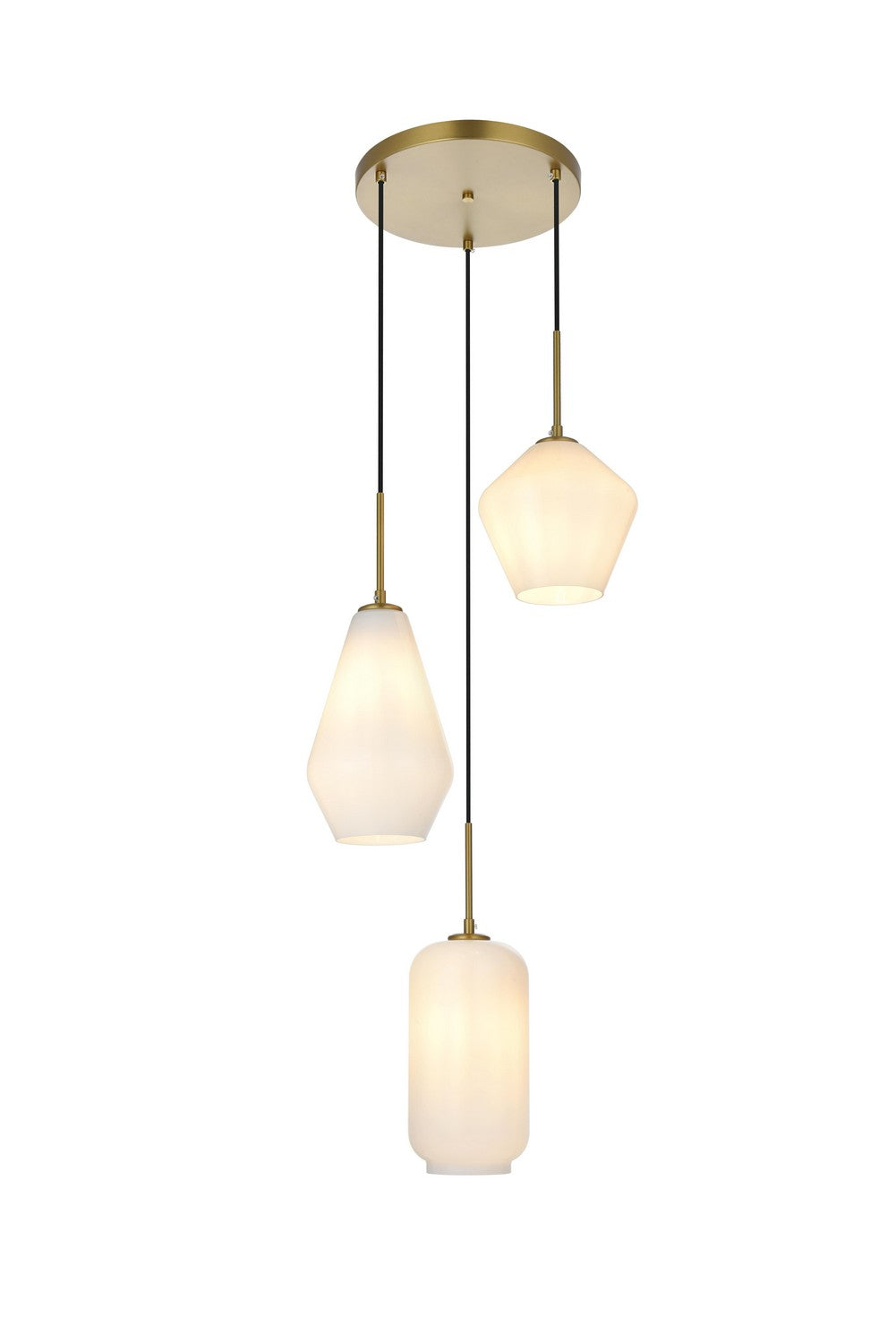 Elegant Lighting - LD2269SG - Three Light Pendant - Gene - Satin Gold