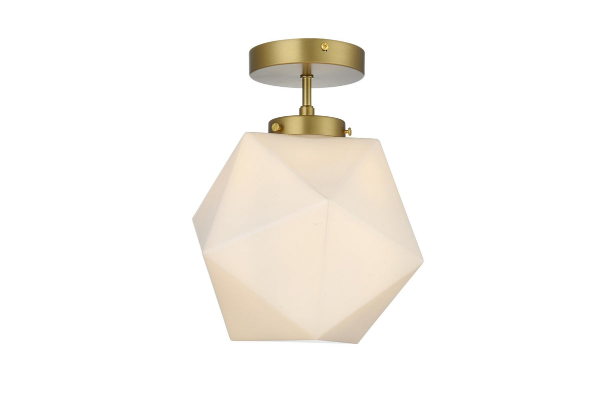 Elegant Lighting - LD2347SG - One Light Flush Mount - Lawrence - Satin Gold