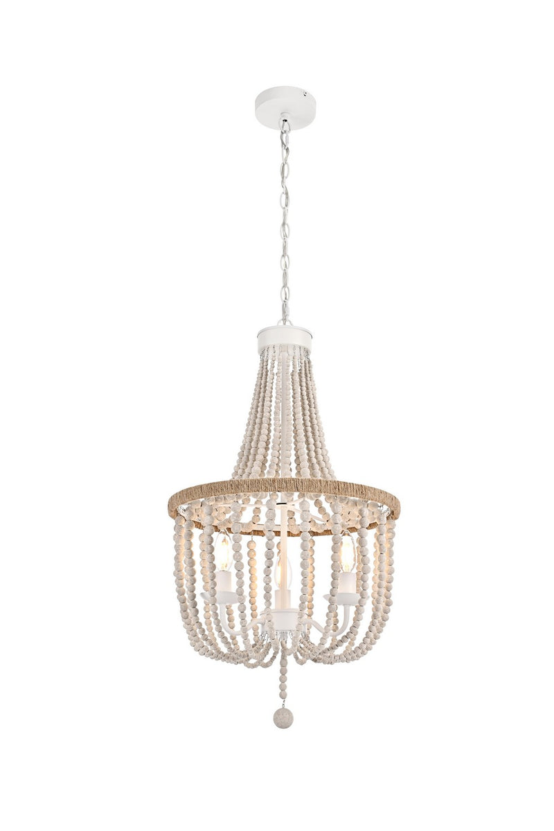 Elegant Lighting - LD306D16WH - Three Light Pendant - Jolie - Antique white