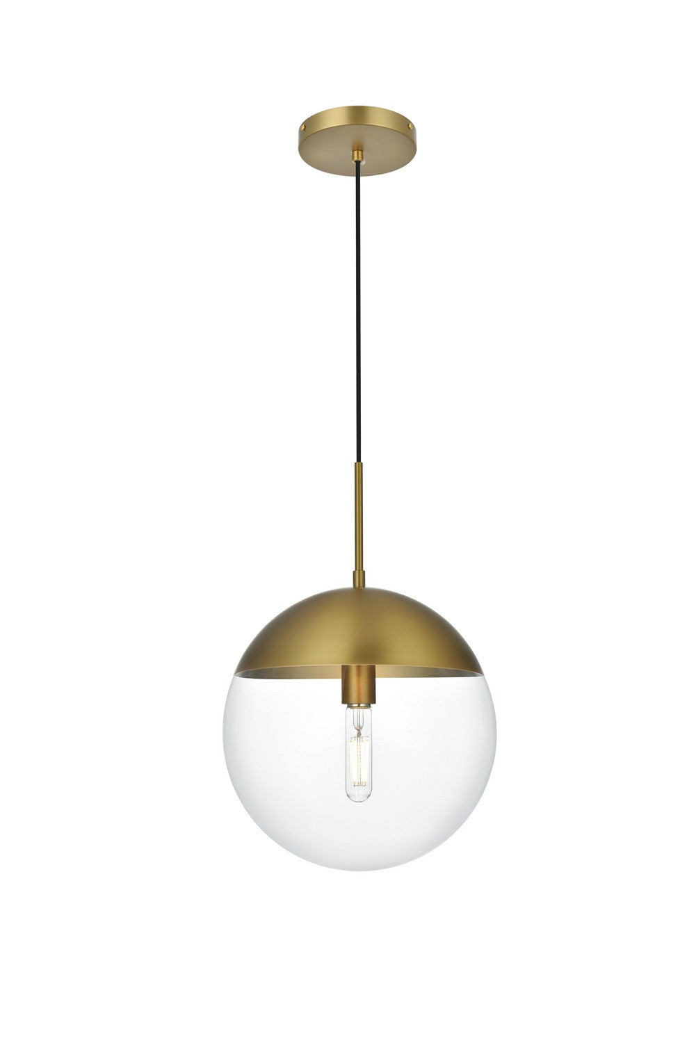 Elegant Lighting - LD6039SG - One Light Pendant - Eclipse - Satin Gold and Clear