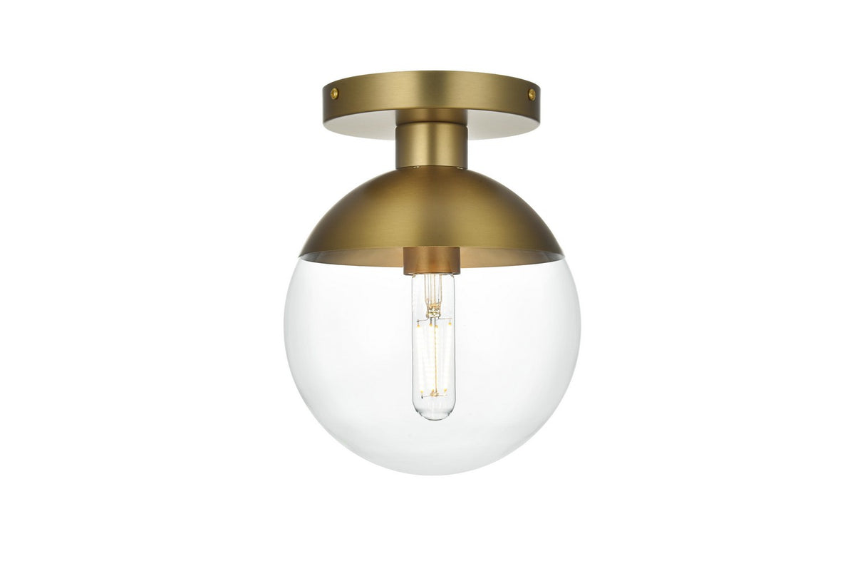 Elegant Lighting - LD6051SG - One Light Flush Mount - Eclipse - Satin Gold and Clear