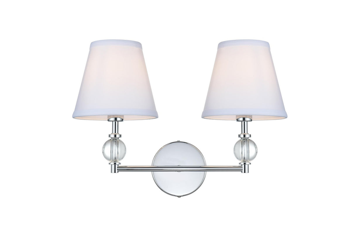 Elegant Lighting - LD7022W15C - Two Light Wall Sconce - Bethany - Chrome and White
