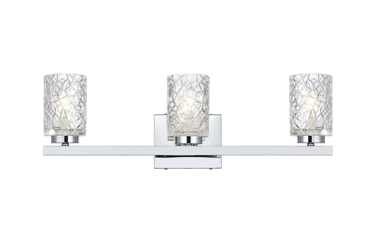 Elegant Lighting - LD7027W24C - Three Light Wall Sconce - Cassie - Chrome and Clear
