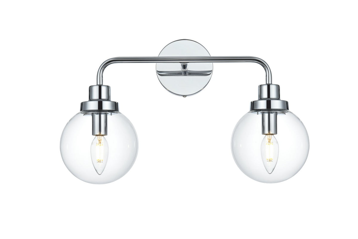 Elegant Lighting - LD7033W19C - Two Light Wall Sconce - Hanson - Chrome and Clear