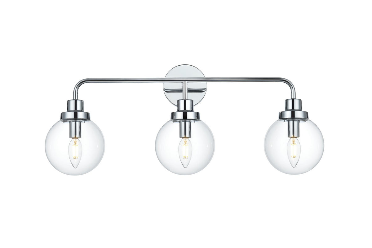 Elegant Lighting - LD7035W28C - Three Light Wall Sconce - Hanson - Chrome and Clear