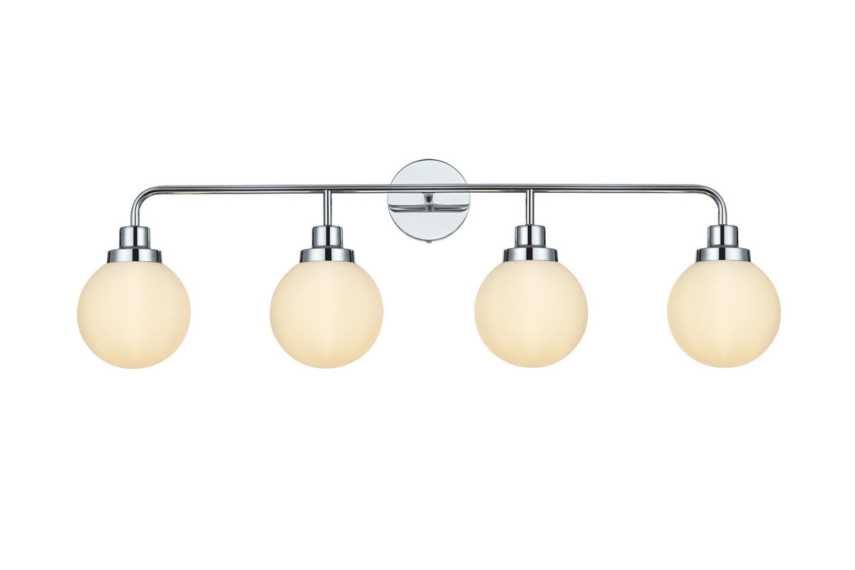 Elegant Lighting - LD7036W38C - Four Light Wall Sconce - Hanson - Chrome and Opal White