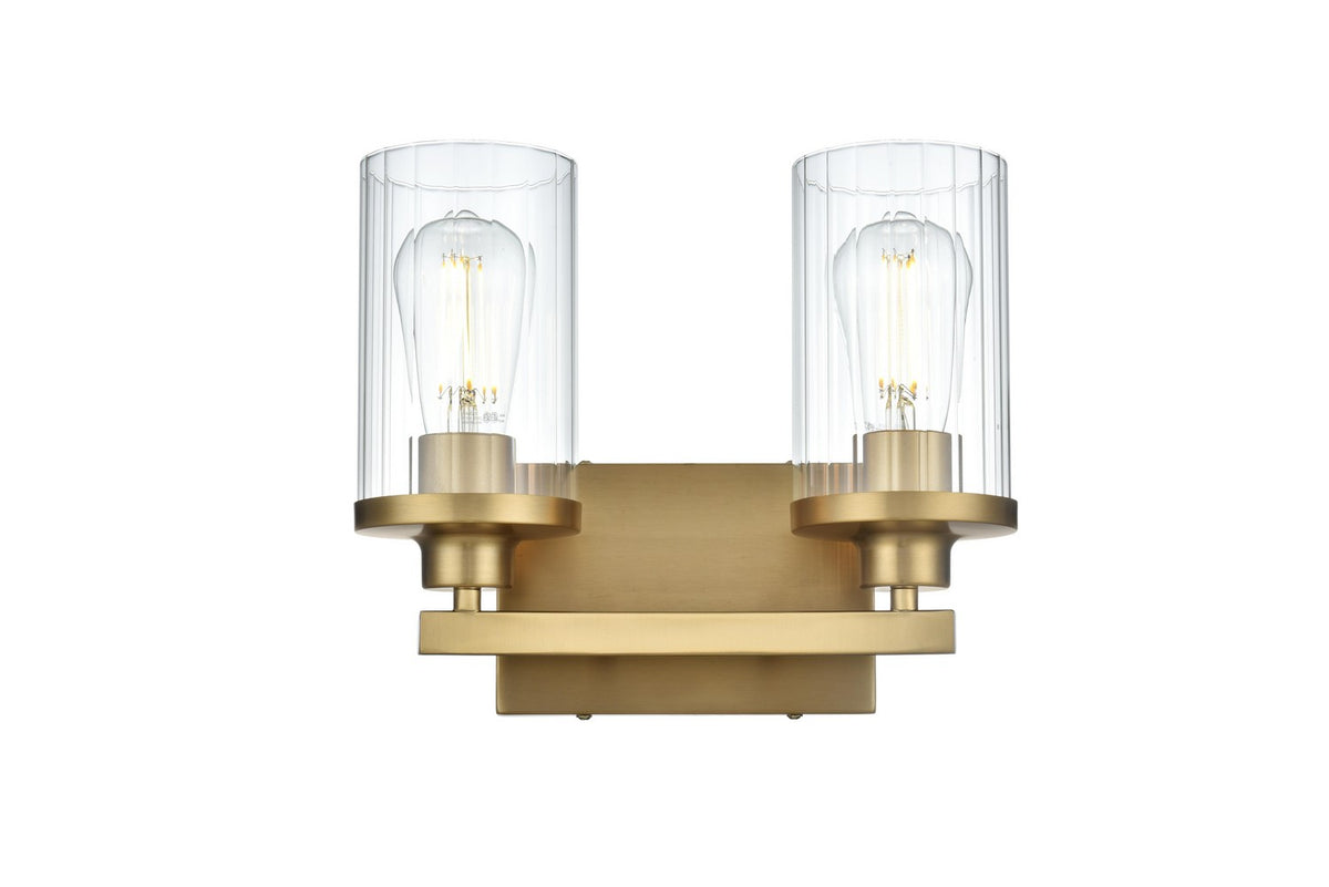 Elegant Lighting - LD7316W12SG - Two Light Wall Sconce - Thane - Satin Gold and Clear