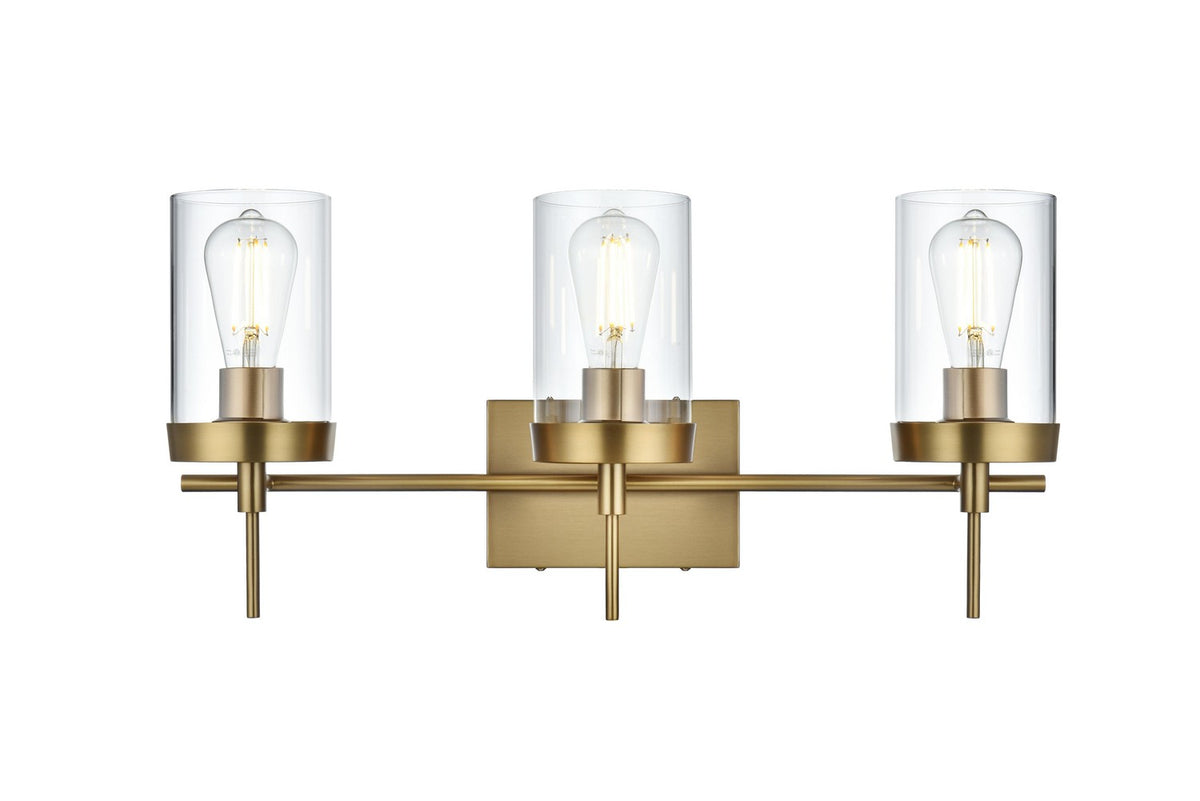 Elegant Lighting - LD7319W24SG - Three Light Wall Sconce - Taryin - Satin Gold and Clear