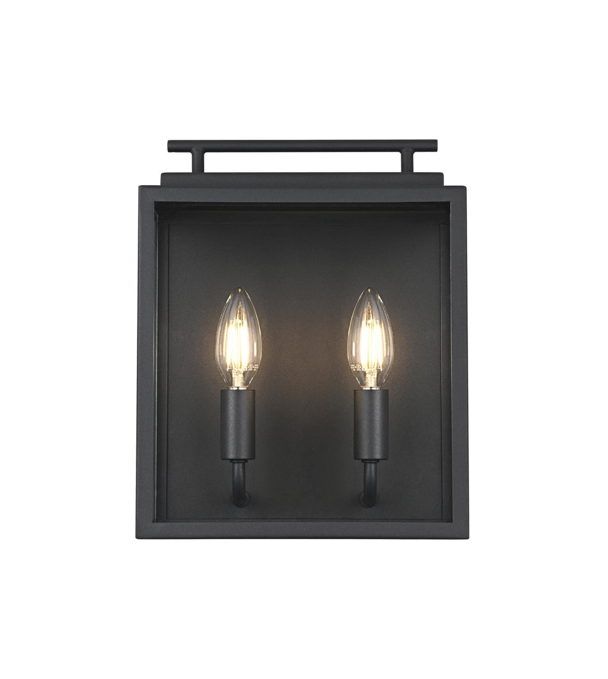 Elegant Lighting - OD418W12BK - Two Light Outdoor Wall Sconce - Valentin - Black