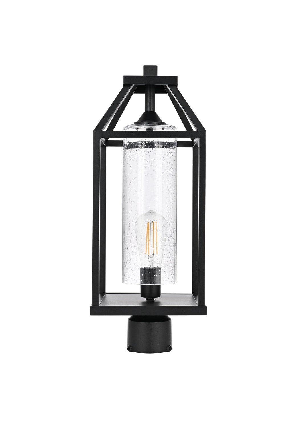 Elegant Lighting - OD606P21BK - One Light Outdoor Post Mount - Zora - Black and Clear
