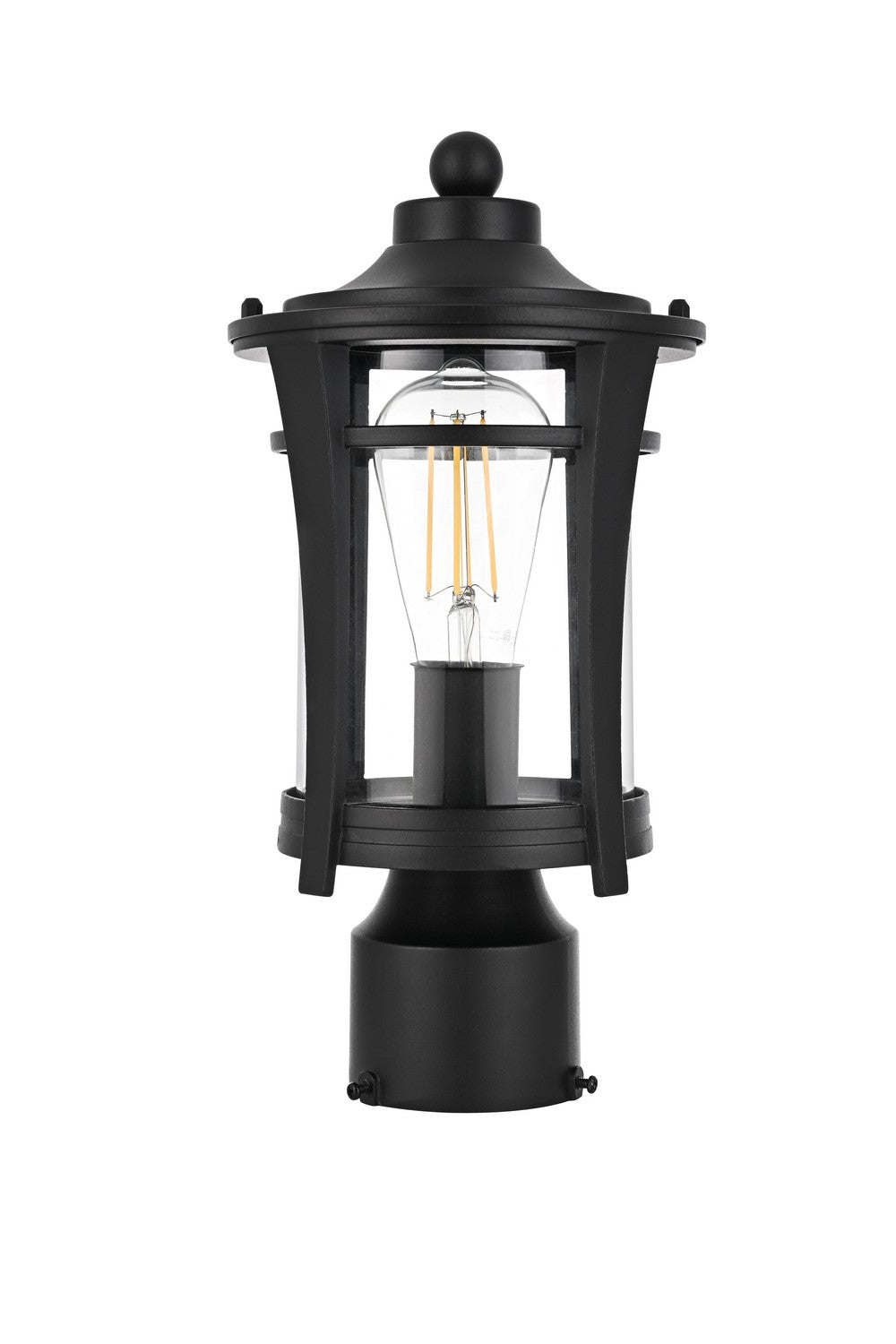 Elegant Lighting - OD609P13BK - One Light Outdoor Post Mount - Artemis - Black and Clear
