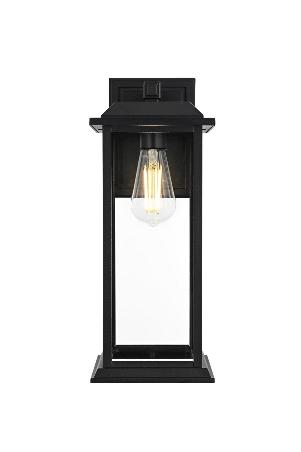 Elegant Lighting - OD611W17BK - One Light Outdoor Wall Sconce - Araceli - Black and Clear