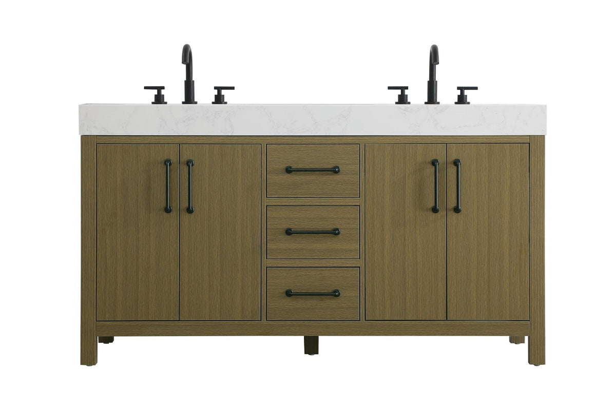 Elegant Lighting - VF60660DMCB - Bathroom Vanity - Nathan - Chestnut Brown