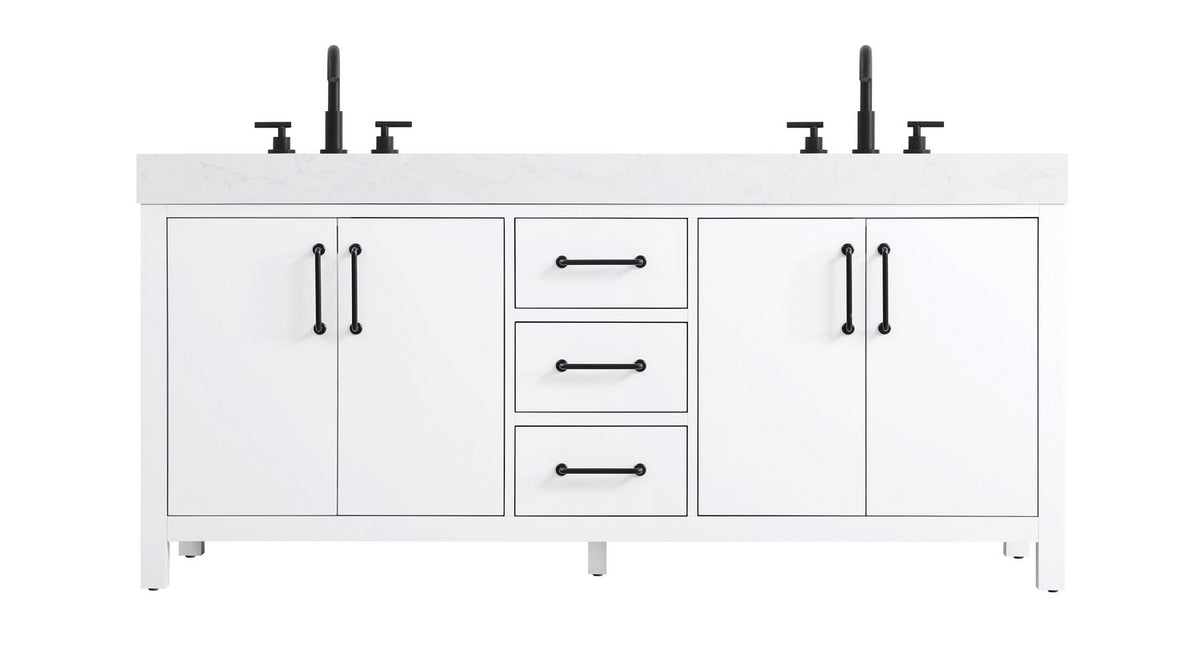 Elegant Lighting - VF60672DWH - Bathroom Vanity - Nathan - White