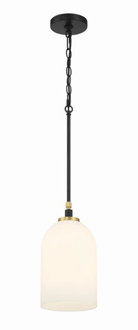 Craftmade - 60391-FBSB - One Light Pendant - Council - Flat Black/Satin Brass