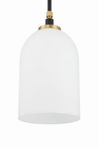 Craftmade - 60391-FBSB - One Light Pendant - Council - Flat Black/Satin Brass
