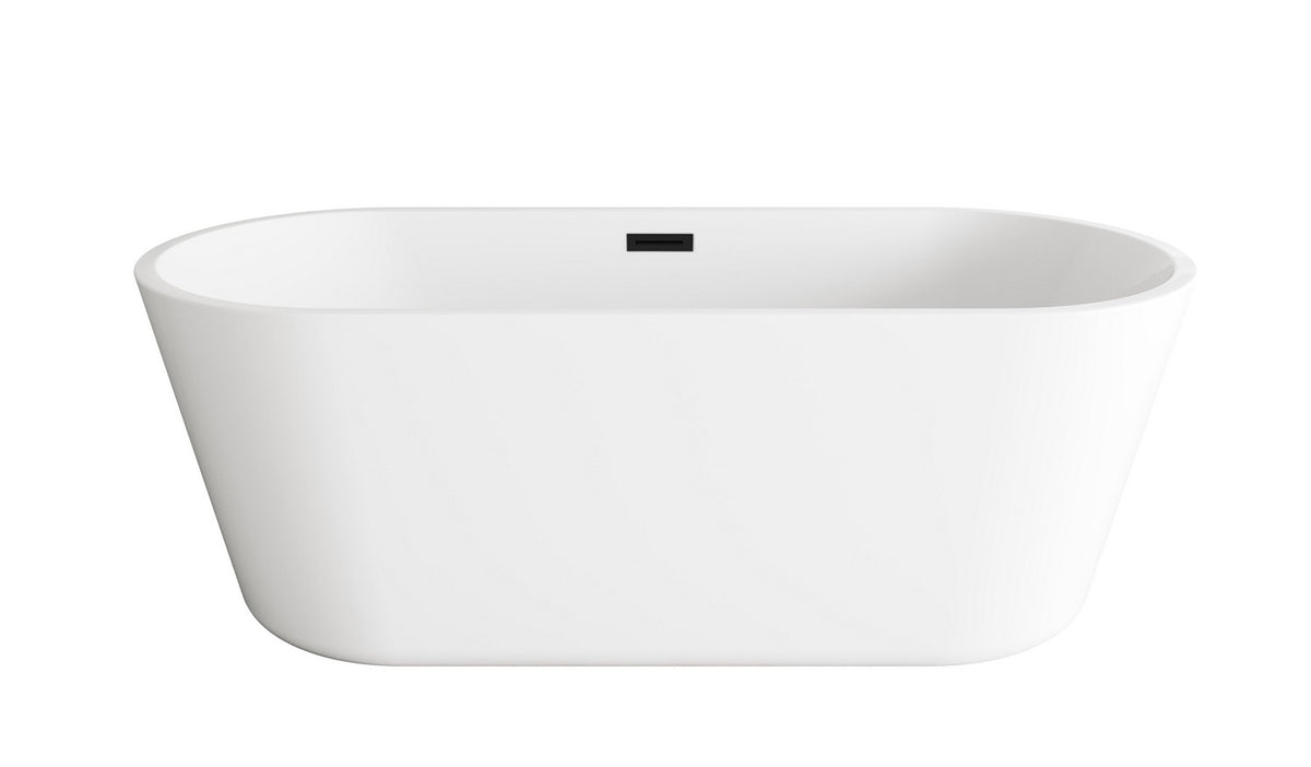 Elegant Lighting - BT10665GW-MBK - Soaking Bathtub - Odette - Glossy White