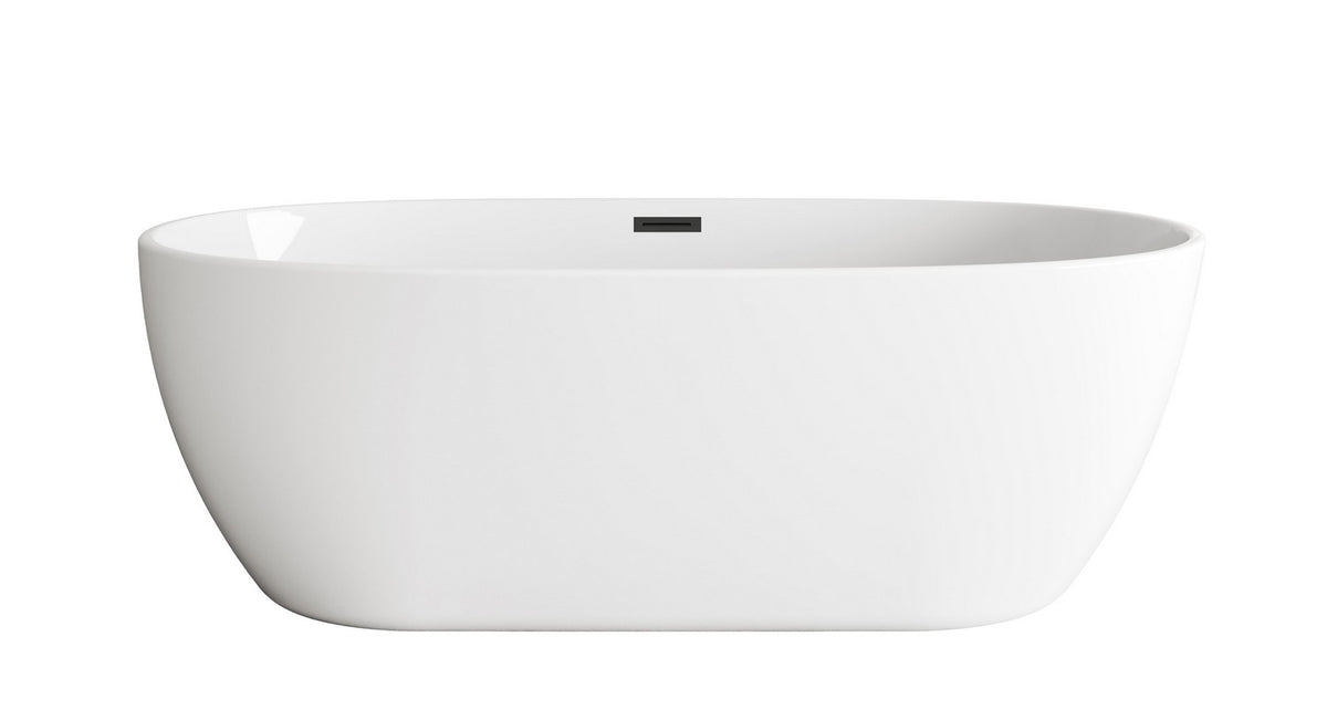 Elegant Lighting - BT10770GW-MBK - Soaking Bathtub - Allegra - Glossy White