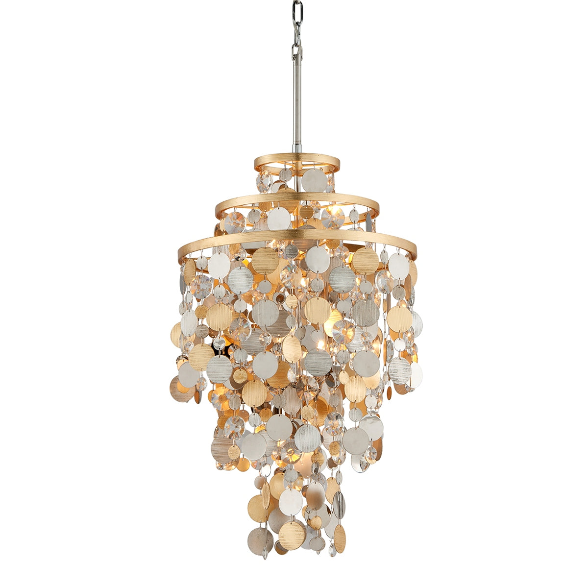 Corbett Lighting - 215-45-SL/GL/SS - Five Light Chandelier - Ambrosia - Silver & Gold Leaf & Stainless