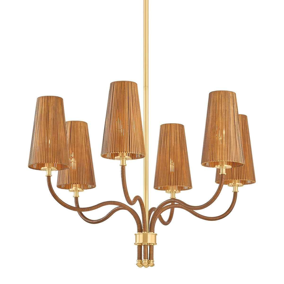 Hudson Valley - 1630-AGB - Six Light Chandelier - Atwood - Aged Brass