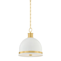 Hudson Valley - 2132-AGB/SWH - Two Light Pendant - Briscoe - Aged Brass