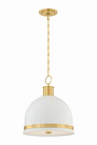 Hudson Valley - 2132-AGB/SWH - Two Light Pendant - Briscoe - Aged Brass