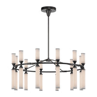 Alora - CH348038UBFR-UNV - LED Chandelier - Edwin - Urban Bronze/Frosted Ribbed Glass