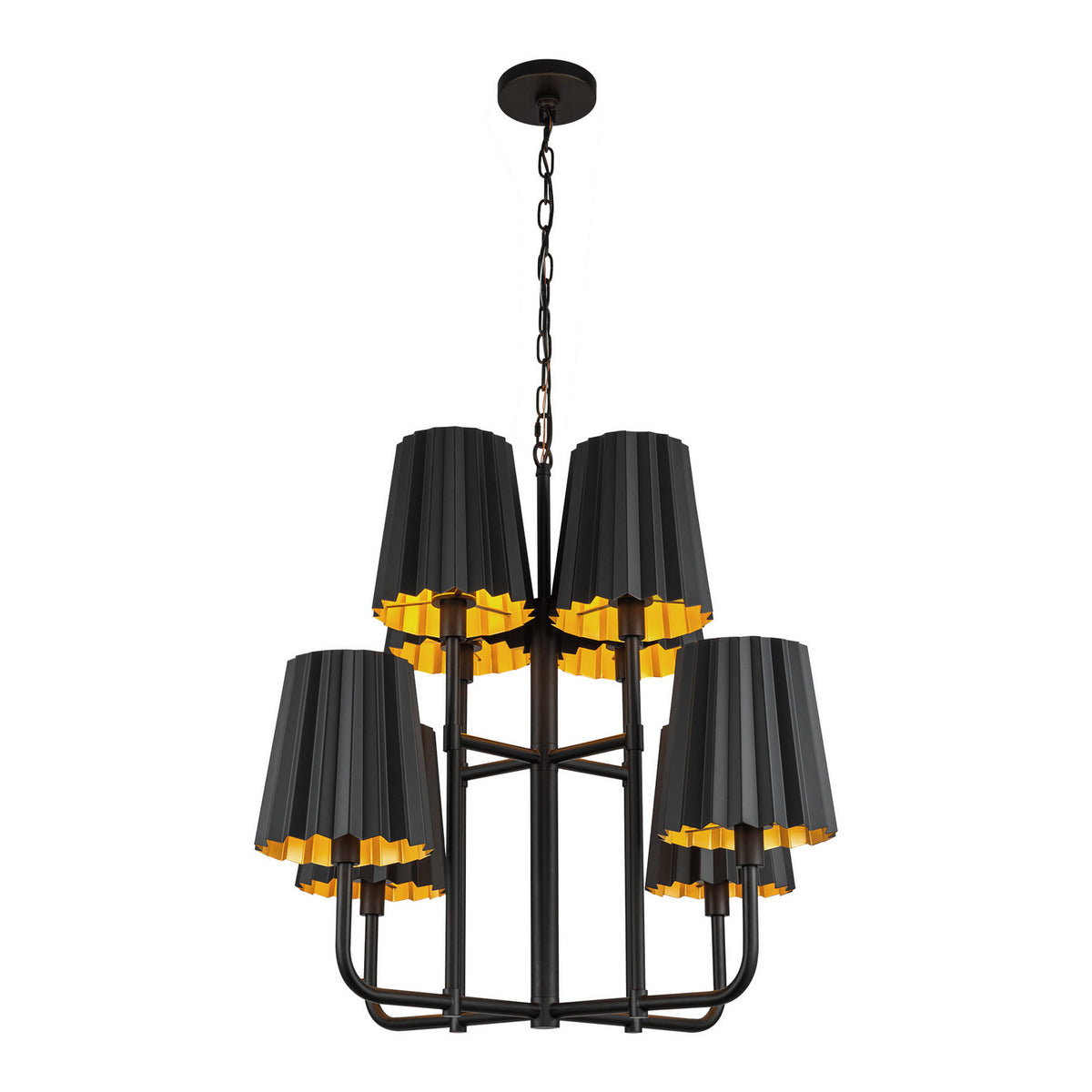 Alora - CH528830MB - Eight Light Chandelier - Plisse - Matte Black