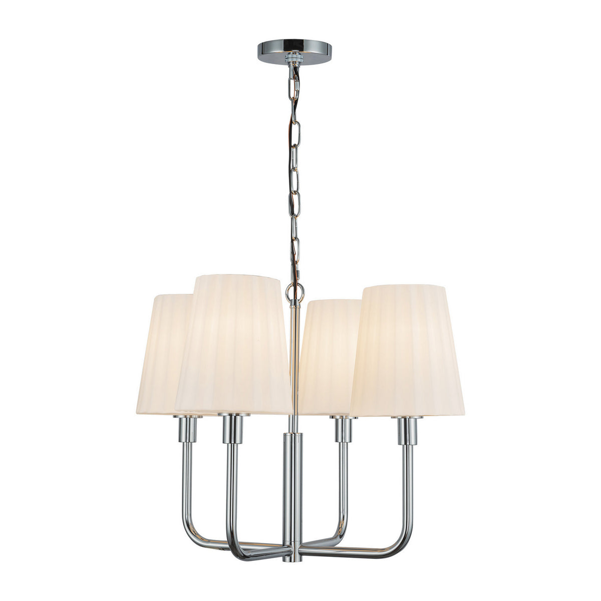 Alora - CH628423CHOP - Four Light Chandelier - Plisse - Chrome/Opal Matte Glass
