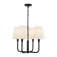 Alora - CH628423MBOP - Four Light Chandelier - Plisse - Matte Black/Opal Matte Glass