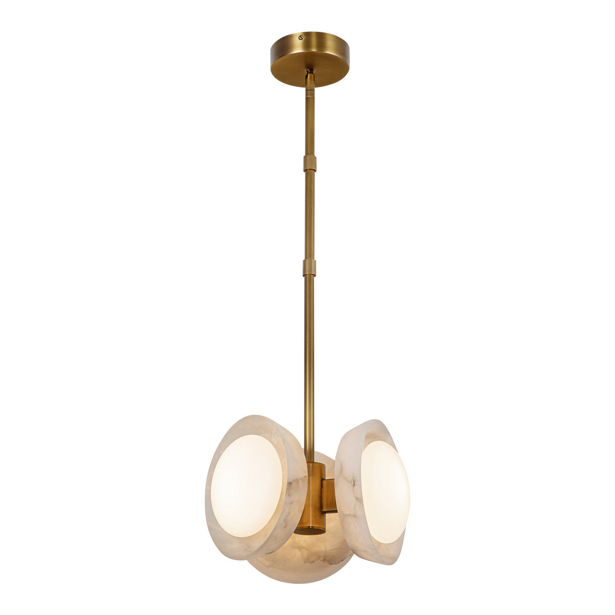 Alora - PD320313VBAR-UNV - LED Pendant - Alonso - Vintage Brass/Alabaster
