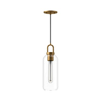 Alora - PD401505AGCL - One Light Pendant - Soji - Aged Gold/Clear Glass