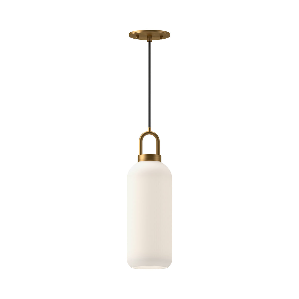 Alora - PD401505AGOP - One Light Pendant - Soji - Aged Gold/Opal Matte Glass