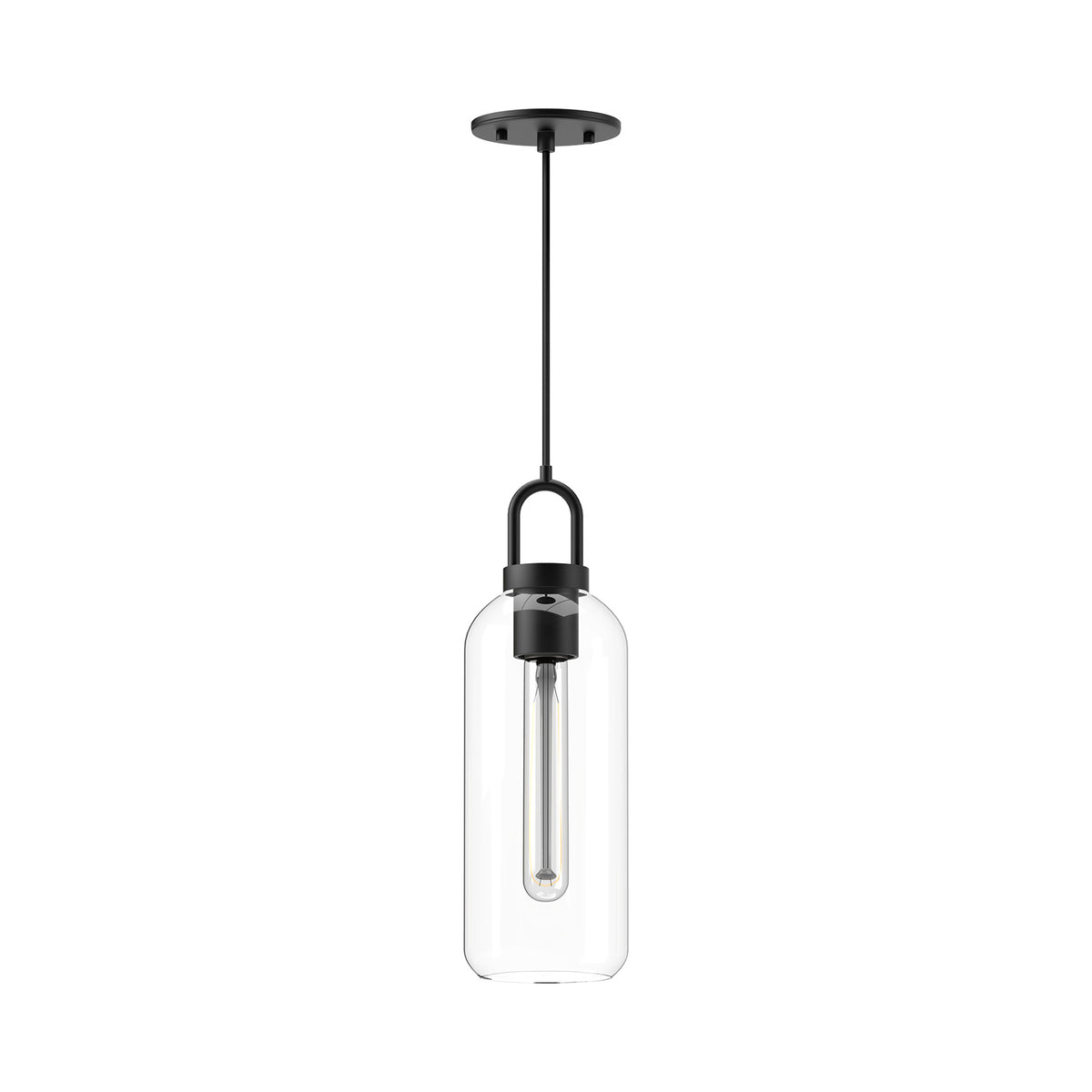 Alora - PD401505MBCL - One Light Pendant - Soji - Clear Glass/Matte Black