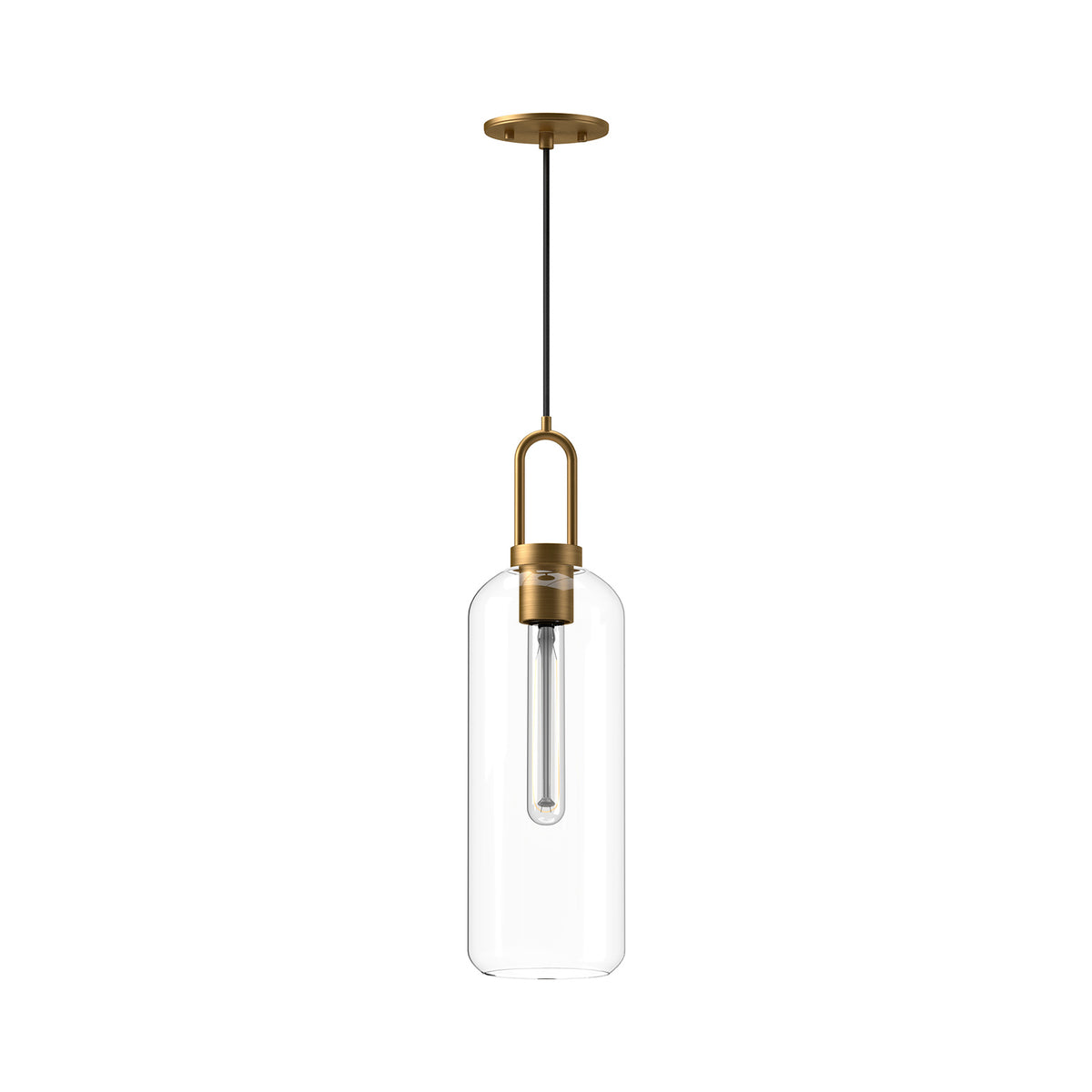 Alora - PD401606AGCL - One Light Pendant - Soji - Aged Gold/Clear Glass