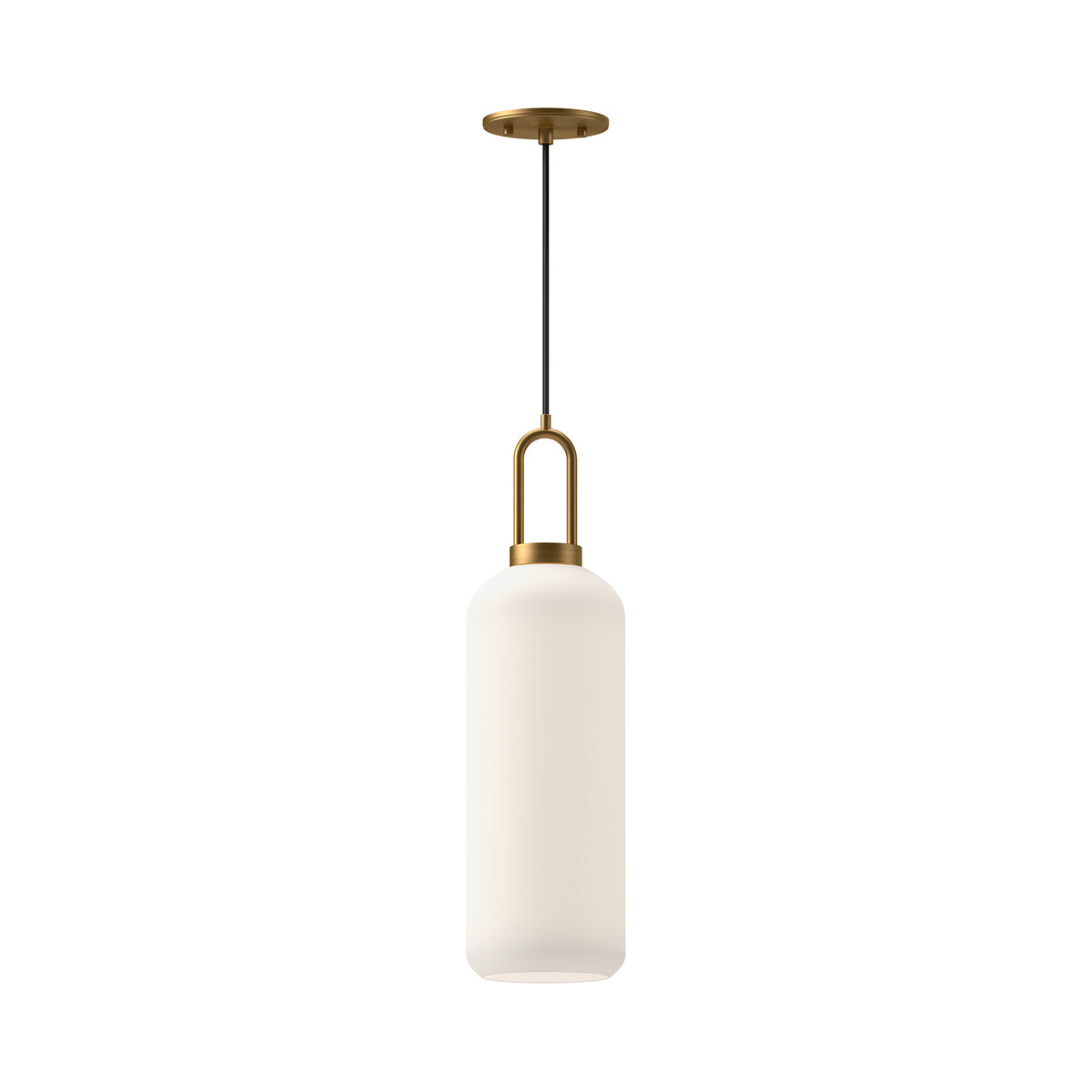 Alora - PD401606AGOP - One Light Pendant - Soji - Aged Gold/Opal Matte Glass
