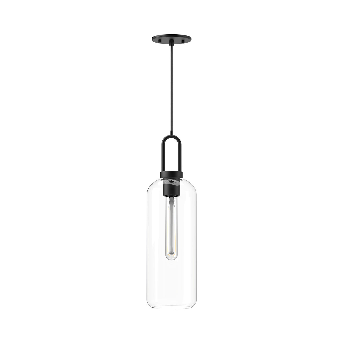 Alora - PD401606MBCL - One Light Pendant - Soji - Clear Glass/Matte Black