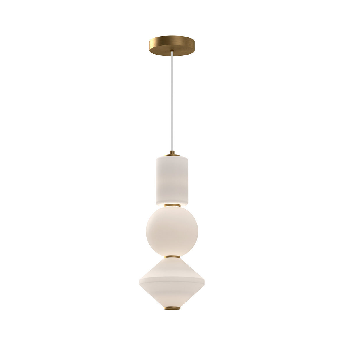 Alora - PD530341AGOP-UNV - LED Pendant - Bijou - Aged Gold/Opal Matte Glass