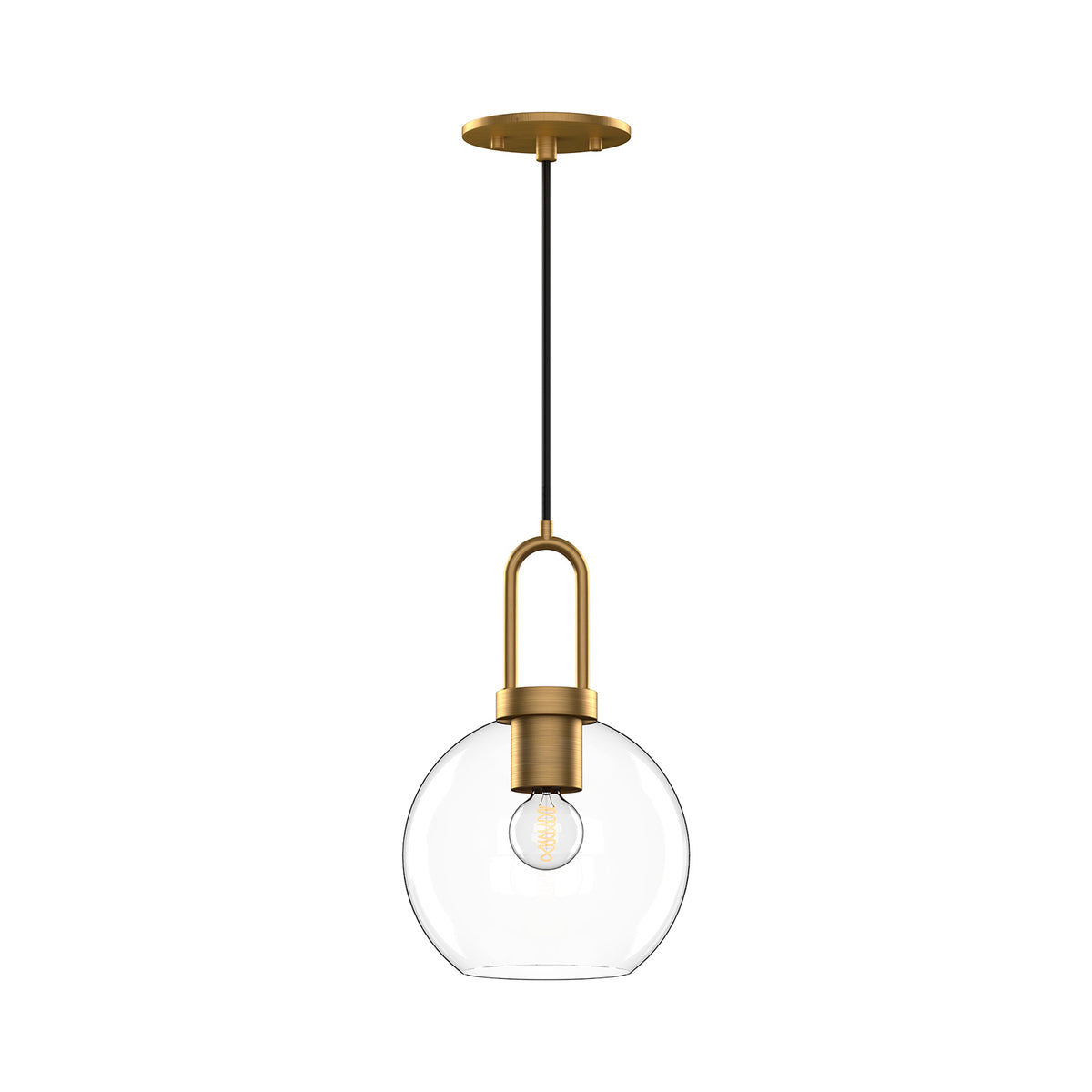 Alora - PD601608AGCL - One Light Pendant - Soji - Aged Gold/Clear Glass