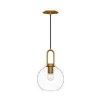 Alora - PD601608AGCL - One Light Pendant - Soji - Aged Gold/Clear Glass