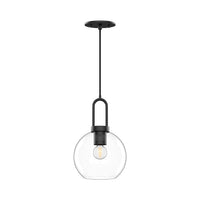 Alora - PD601608MBCL - One Light Pendant - Soji - Clear Glass/Matte Black
