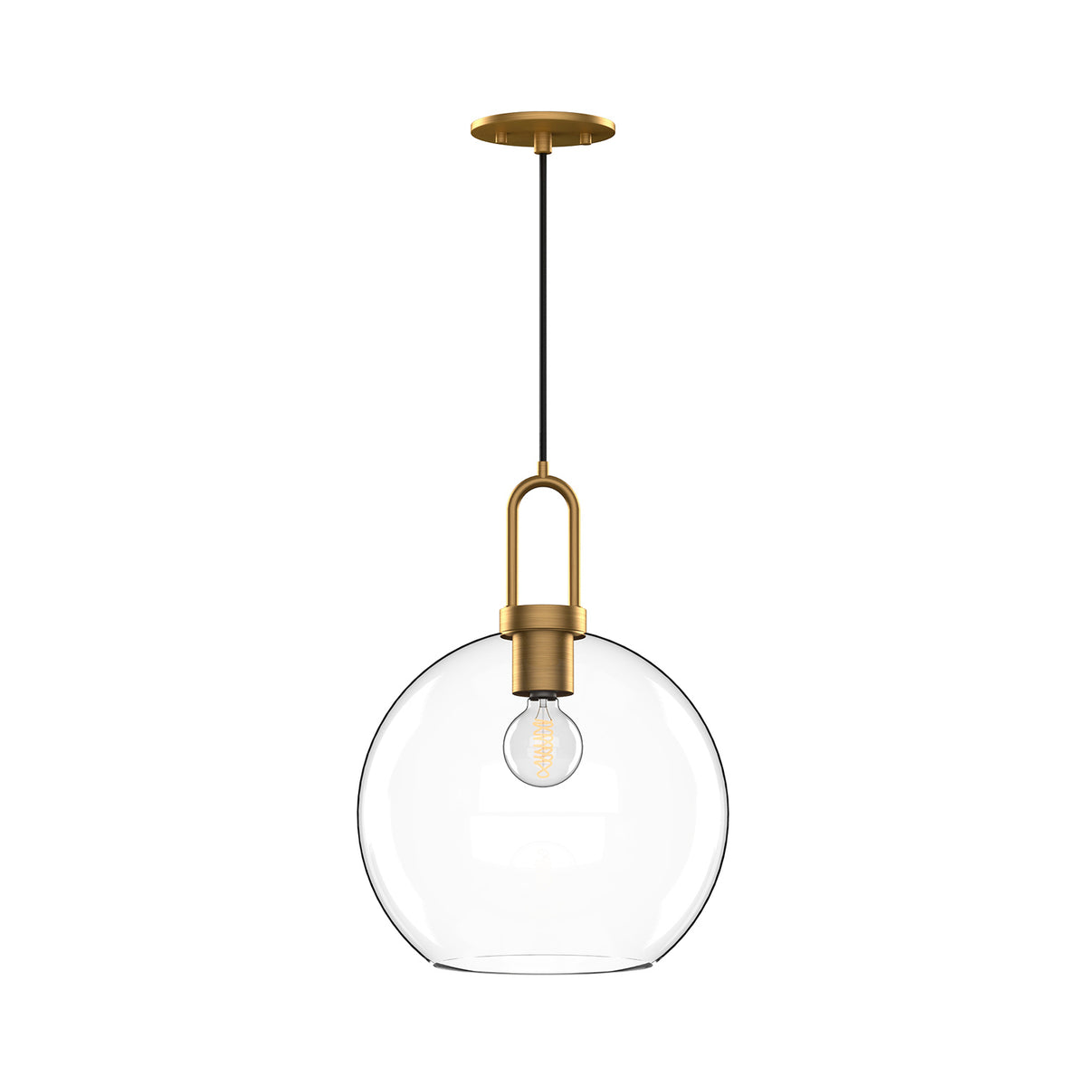 Alora - PD601710AGCL - One Light Pendant - Soji - Aged Gold/Clear Glass