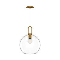 Alora - PD601710AGCL - One Light Pendant - Soji - Aged Gold/Clear Glass