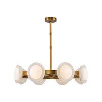 Alora - CH320837VBAR-UNV - LED Chandelier - Alonso - Vintage Brass/Alabaster