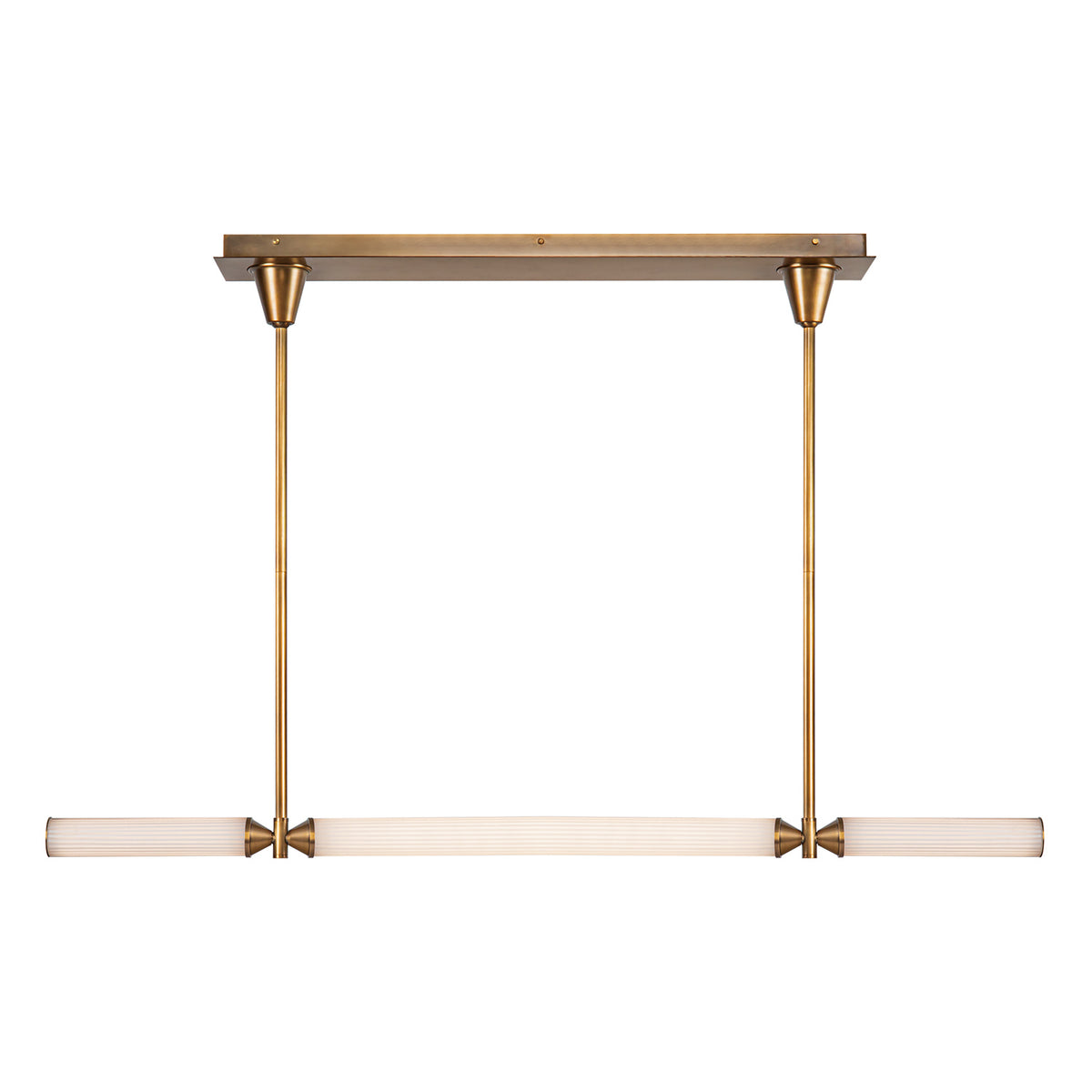 Alora - LP348148VBFR-UNV - LED Linear Pendant - Edwin - Vintage Brass/Frosted Ribbed Glass