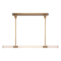 Alora - LP348148VBFR-UNV - LED Linear Pendant - Edwin - Vintage Brass/Frosted Ribbed Glass
