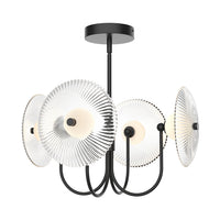 Alora - PD417904MBCR-UNV - LED Pendant - Hera - Matte Black/Clear Ribbed Glass