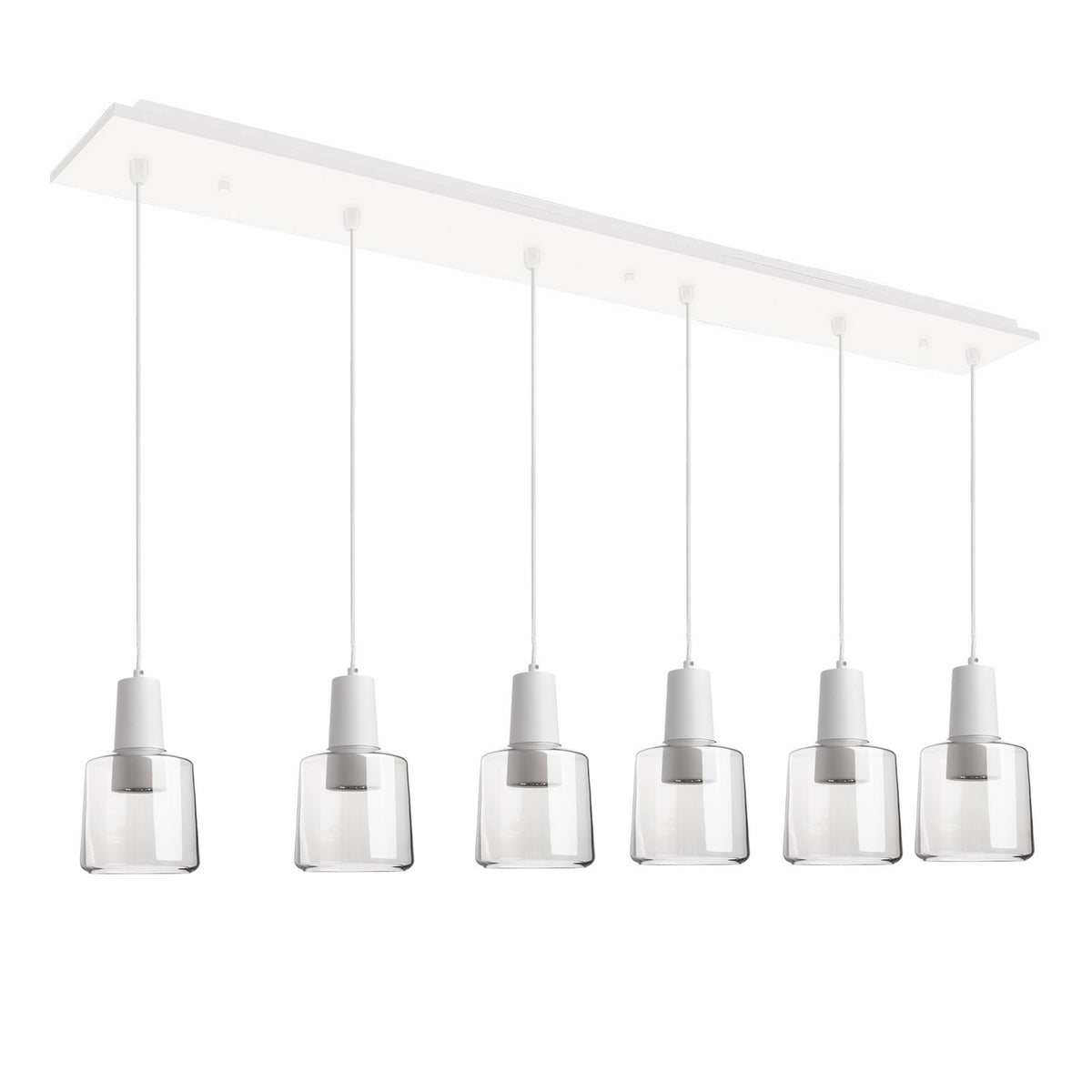 Kuzco Lighting - MP12506WHCL-06 - LED Pendant - Samson - White/Clear Glass