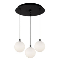 Kuzco Lighting - MP3106BKOP-03 - LED Pendant - Bolla - Black/Opal Glass